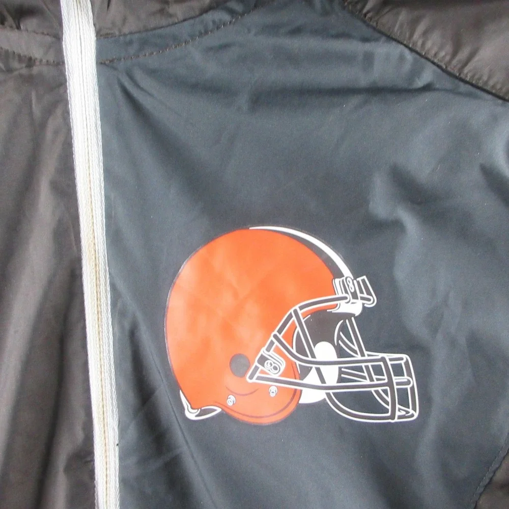 Cleveland Browns Jacket Mens Medium Brown NFL Football Nike Hooded Quarter Zip